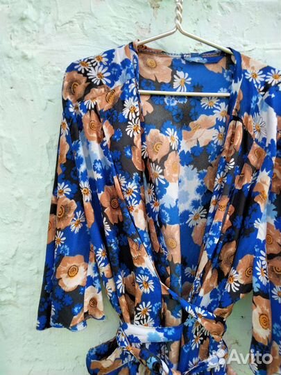 Платье халат длинное, миди