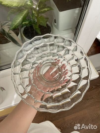 Ваза для фруктов хрусталь
