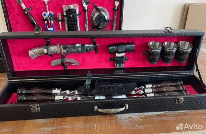 Шашлычный набор №4 в подарочном футляре-кейсе