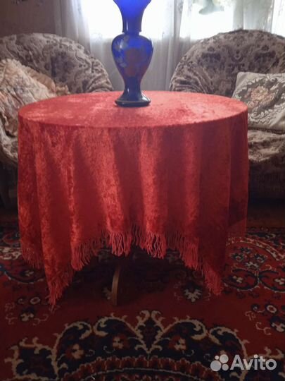 Скатерть плюшевая СССР винтаж