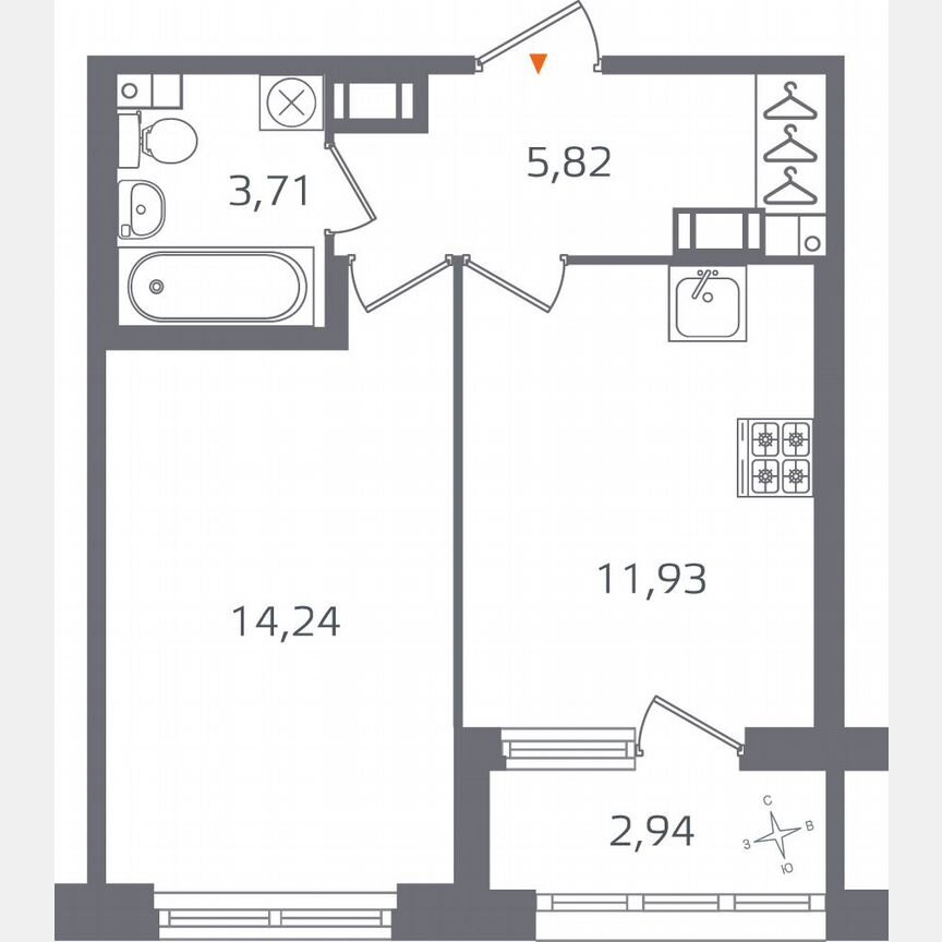 1-к. квартира, 37,2 м², 5/15 эт.
