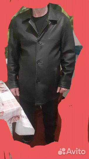 Кожаный плащ мужской
