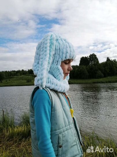 Вязаная плюшевая балаклава