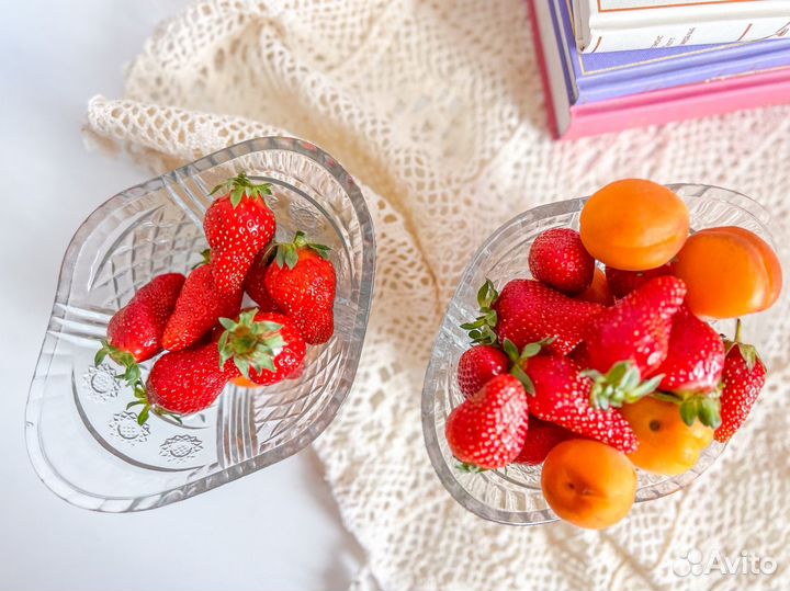 Хрустальные вазы пиалы СССР винтаж 2 шт