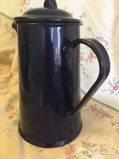 Кофейник эмалированный кобальт СССР