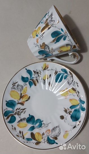 Чашка с блюдцем фарфор лфз