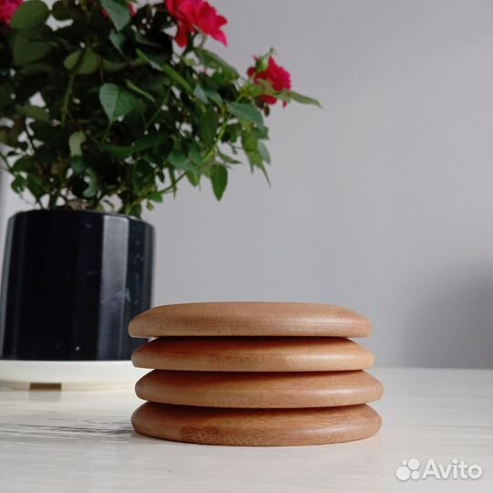 Набор деревянные подставки под горячее 4 шт