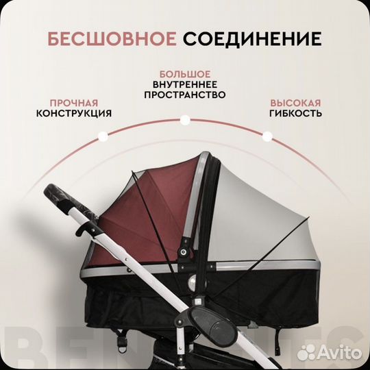 Москитная сетка на коляску каркасная универсальная