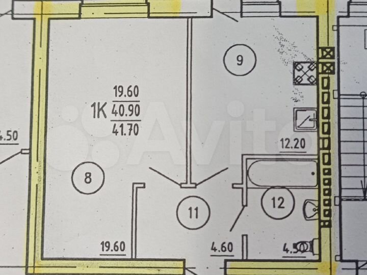 1-к. квартира, 40,9 м², 5/5 эт.