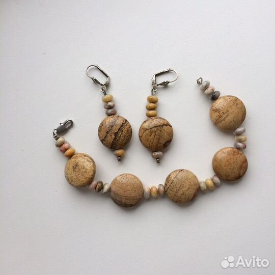 Бусы браслет серьги из яшмы