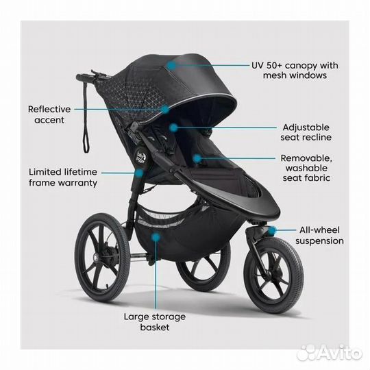 Коляска baby jogger summit X3 midnight black