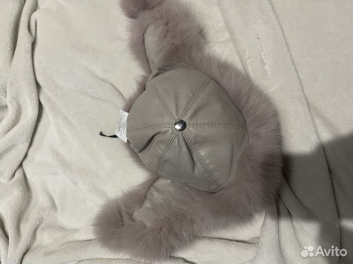 Шапка женская зимняя натуральная кожа и мех