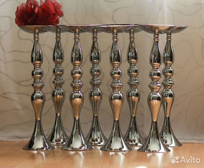 Высокие свадебные вазы цветочные стойки 50см