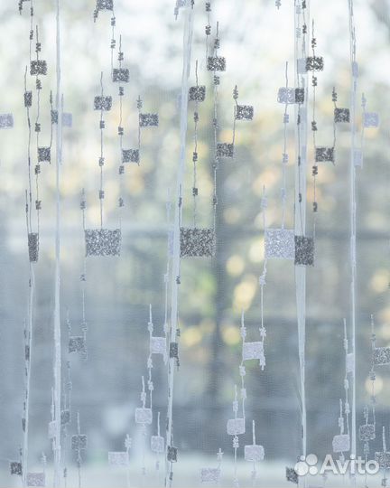 Тюль Мона Серебро готовый