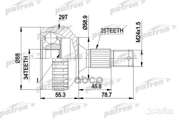Шрус наружн к-кт ABS:29 peugeot: 406 95 - 04