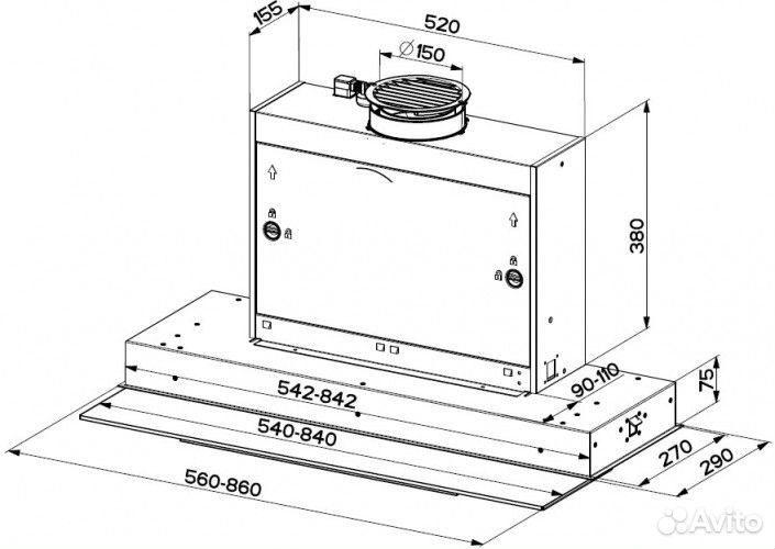 Вытяжка faber 110.0456.275 faber swift X/WH glass A60