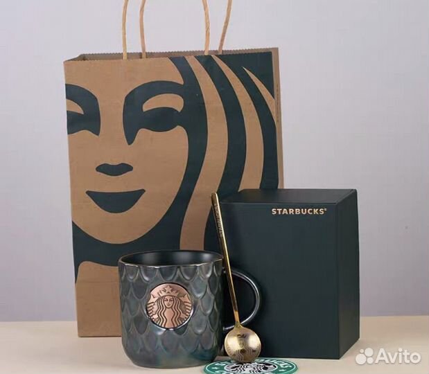 Кружка и ложка Starbucks новая
