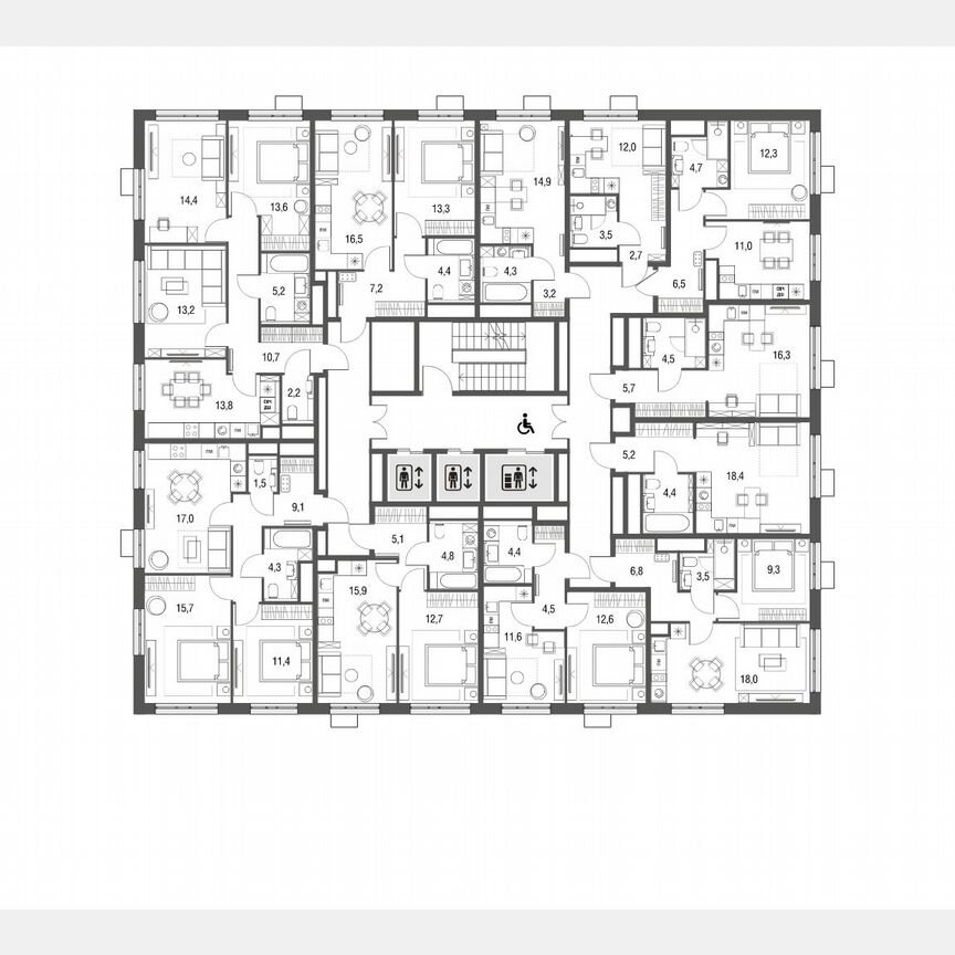 Квартира-студия, 26,6 м², 15/25 эт.