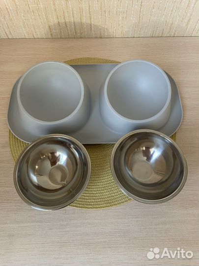 Миски с поддоном для животных кошек и собак