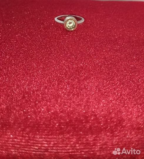 Серебряное кольцо со ставкой золота