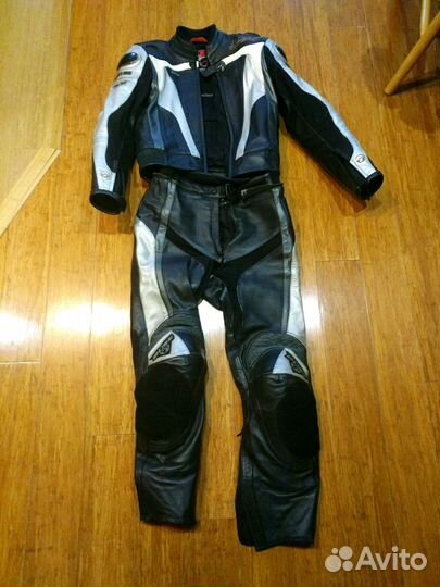 Мотокуртка, мотоштаны. Комплект на железной молнии