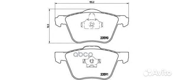 Колодки тормозные volvo V70/XC90 00- перед. P86