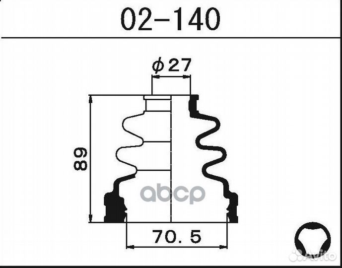 Пыльник внутр ШРУСа (d25 D70.5 H89) Toyota 0