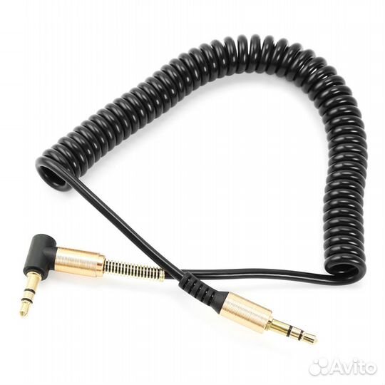 Кабель AUX 3,5-3,5 угловой пружина