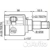 Шрус внутренний 29x38x22 chevrolet aveo (t250/t255