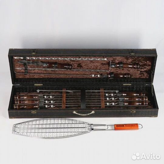 Набор шампуров в кейсе, подарок рыбаку, охотнику