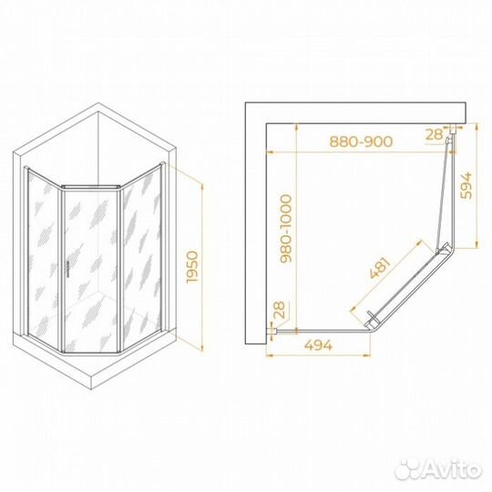 Душевой уголок RGW Passage PA-86 90x100