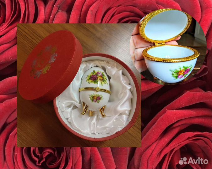 Шкатулка фарфор яйцо с коробкой