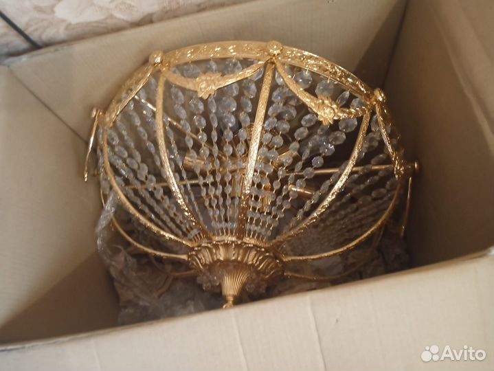 Бронзовая люстра с позолотой