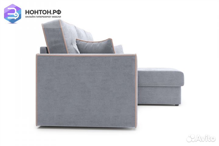 Диван угловой дельфин Леон серый
