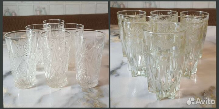 Стаканы, рюмки, набором по 6 шт
