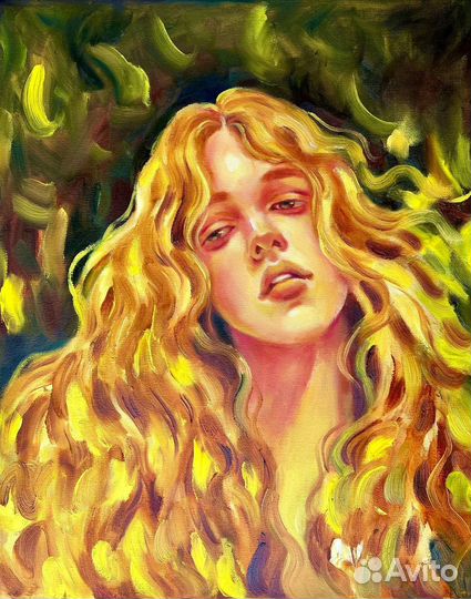 Картина маслом солнце лето девушка ботичелли