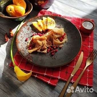 Набор тарелок черные фарфоровые Petye Amazon