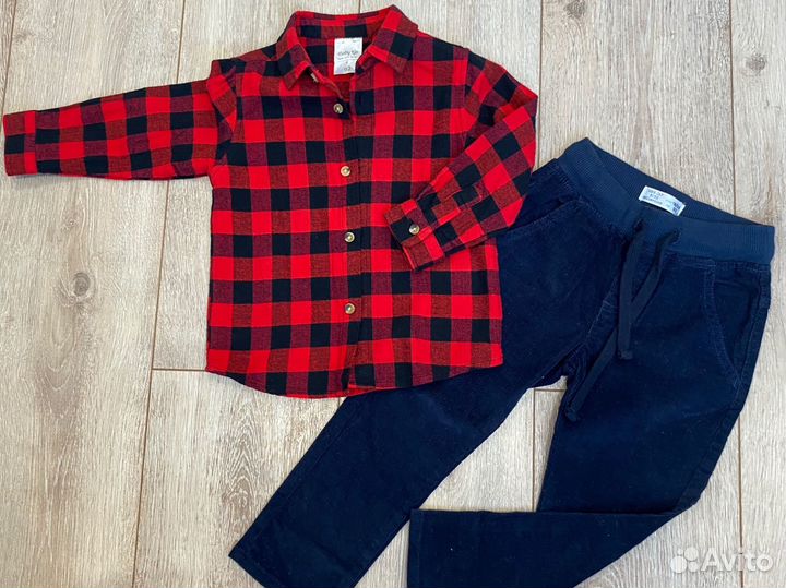 Рубашка и брюки вельветовые 92