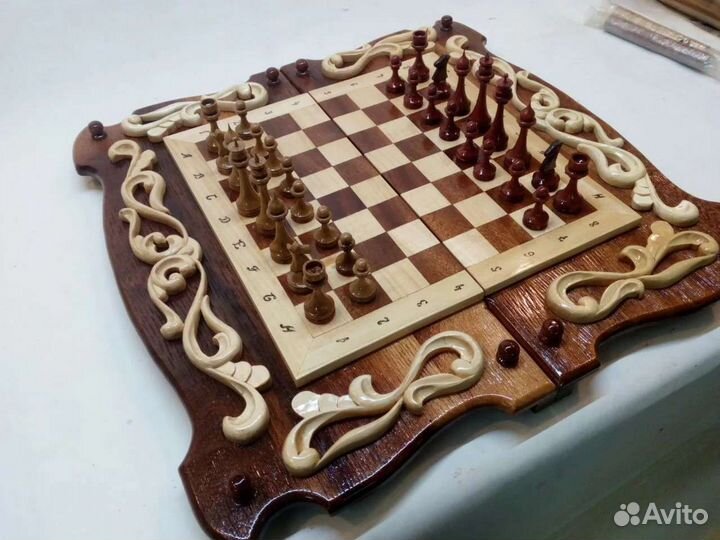 Шахматы классика дуб красное дерево
