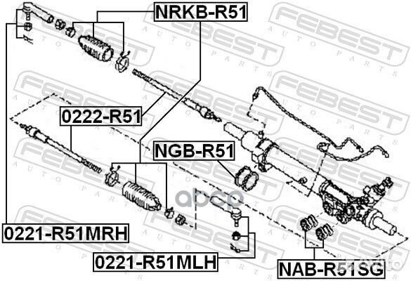 Пыльник рулевой nrkb-R51 nrkb-R51 Febest