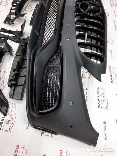 Бампер C63 Edition 1 с решеткой W205 13-18 Black