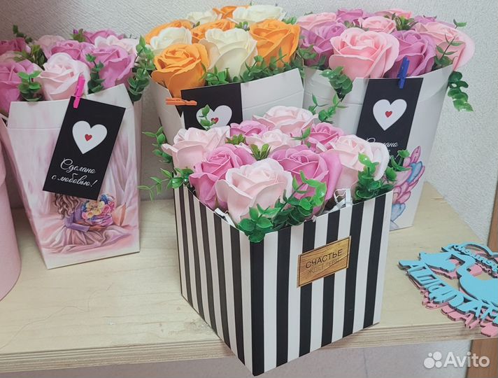 Букетик из мыльных роз 9