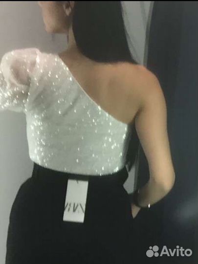 Топ блузка с пвйетками zara xs