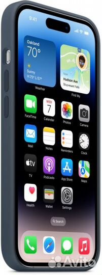 Силиконовый чехол для iPhone 14 Pro (синий)