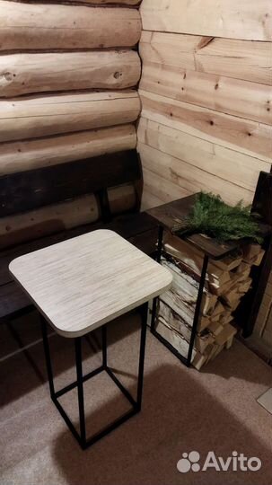 Дровница со столешницей в стиле лофт