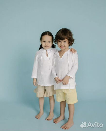 Туника пляжная детская из муслина