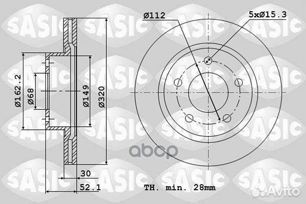 Диск тормозной audi A4/A5/A6/A7/Q5 6106185 Sasic