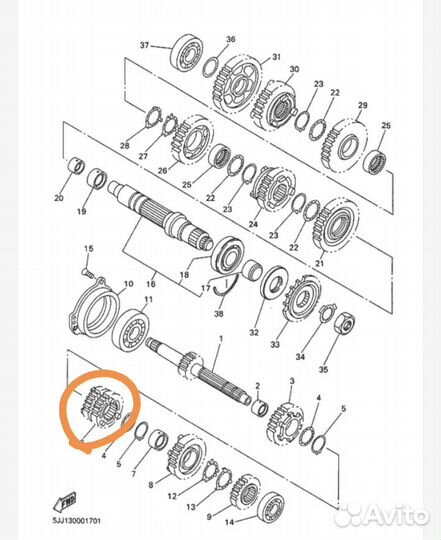 Новая оригинальная шестеренка Yamaha R1 Fz1000