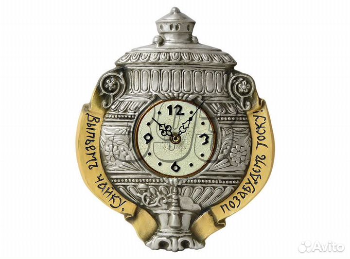 Часы Самовар (серебро, керамика) (37891)