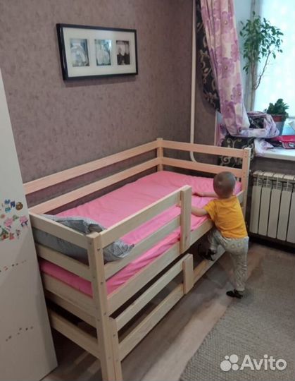 Выкатная кровать софа без покраски 170/160х80